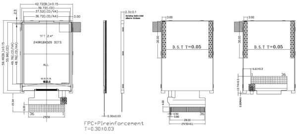 2.4'' TFT Display 320x240, IPS LCD Touchscreen Display, ST7789V Controller datasheet