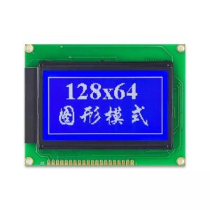 128x64 LCD Graphic Display Module Arduino blue background white text