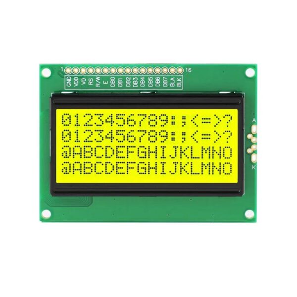 16x4 LCD Display, Character LCD Module 16 Pins, Embedded Microconroller yellow backlight