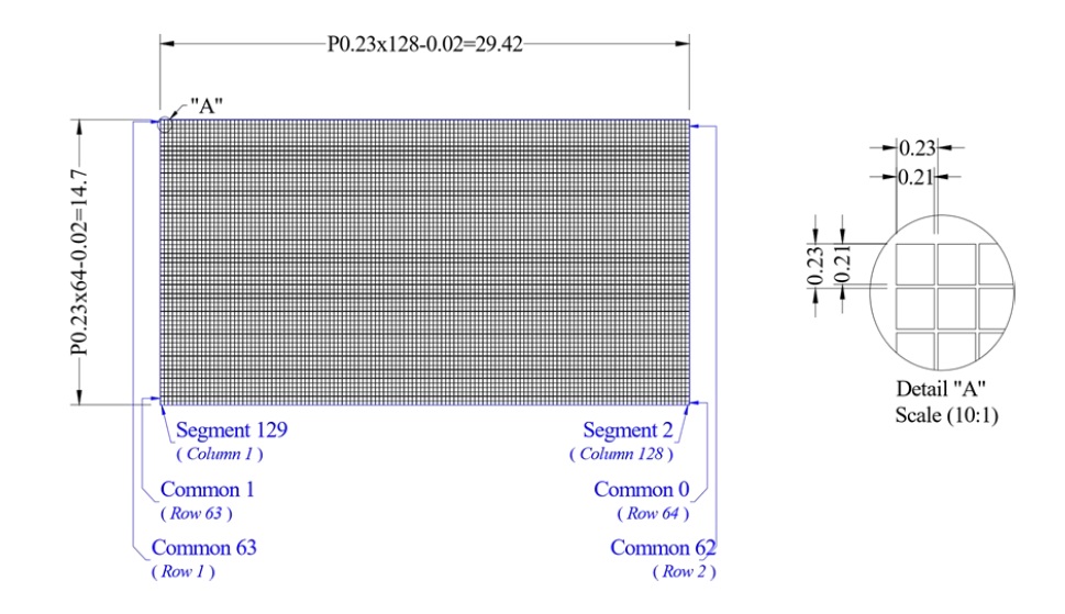 Monochrome 1.3'' 128x64 OLED Graphic Display module datasheet